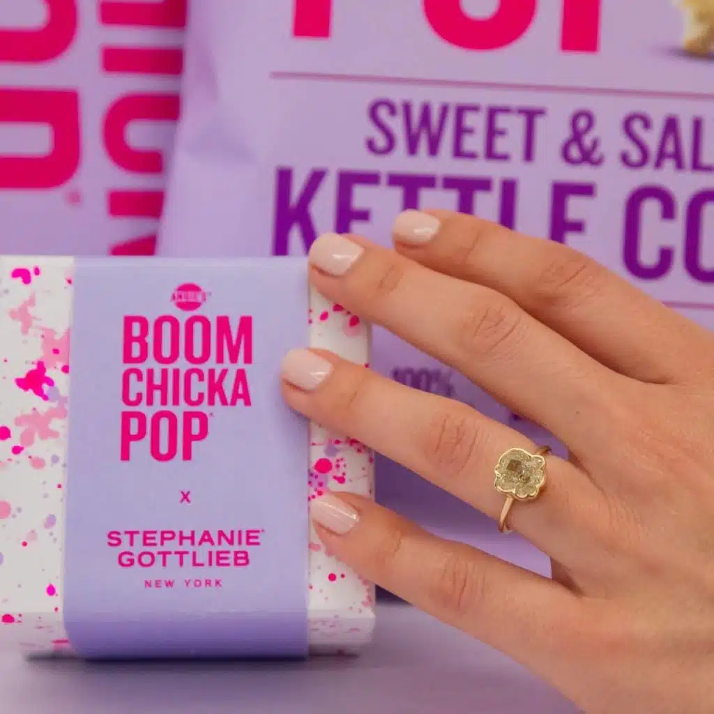 The First-ever Popcorn Cut Diamond Created by the Angie's Boomchickapop, Just in Time for Wedding Season.