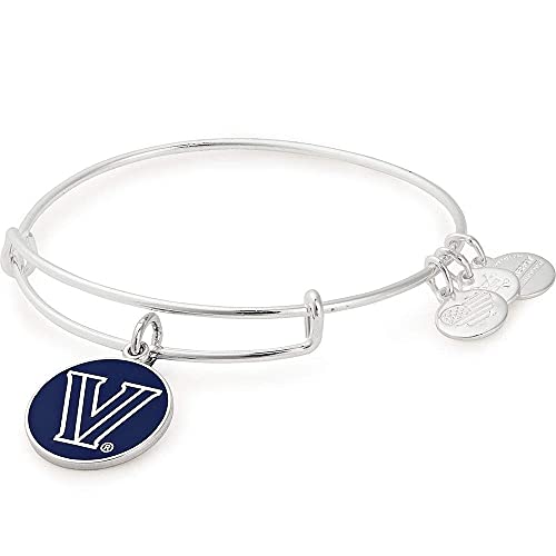 Alex and Ani Collaborations Expandable Bangle for Women, Villanova University Logo Charm, Shiny Silver Finish, to in