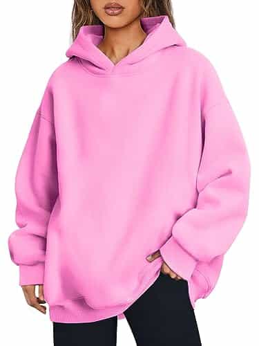 Trendy Queen Womens Hoodies Preppy Clothes Oversized Sweatshirts for Women Teen Girls Casual Soft Pullover Loose Cute Fall Winter Tops Pink