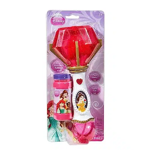 Little Kids Disney Princess Beauty and The Beast Belle Light and Sound Musical Bubble Wand, Includes Bubble Solution