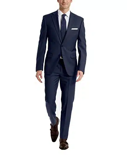 Calvin Klein Men's Slim Fit Suit Separates, Solid Medium Blue,  x L