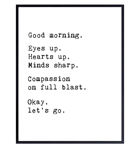 Good Morning Poster   LARGE x  Motivational Wall Art & Decor   Positive Inspirational Quotes for Bathroom   Uplifting Encouragement Gifts for Women, Men