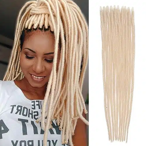 HANNE Blonde Dreadlock Extensions for WomenStrands Synthetic Dreads Extensions Inch Reggae Hip hop Dreadlocking Extensions for Women and Men (Inch,Strands))