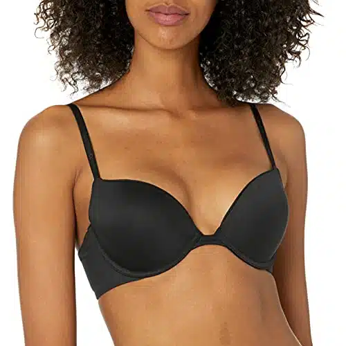 Calvin Klein Women's Constant Push Up Plunge Bra, Black, A