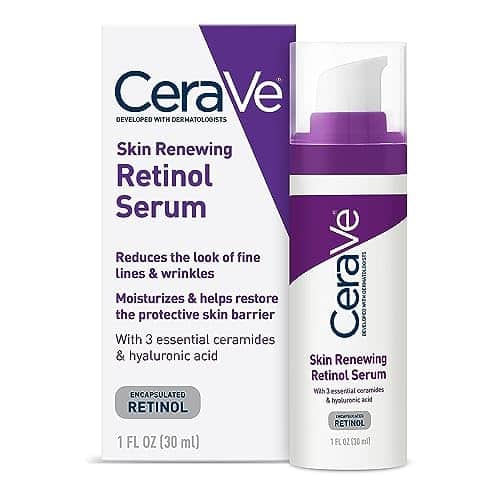 CeraVe Anti Aging Retinol Serum  Cream Serum for Smoothing Fine Lines and Skin Brightening  With Retinol, Hyaluronic Acid, Niacinamide, and Ceramides  Ounce