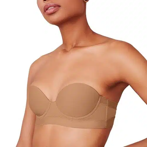 Pepper MVP Multiway Strapless Bra for Women  Underwire, Lightly Lined Cups, Multi Way Convertible Straps  Strapless Bra for Small Chested Women  Tuscan Strapless Bra