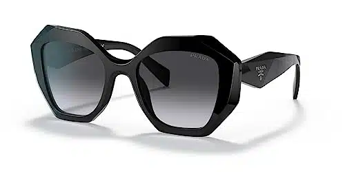 Prada PR S ABDBlack Plastic Geometric Sunglasses Grey Gradient Lens