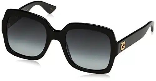 Womens Gucci mm Square Sunglasses, , Black  Grey  Black