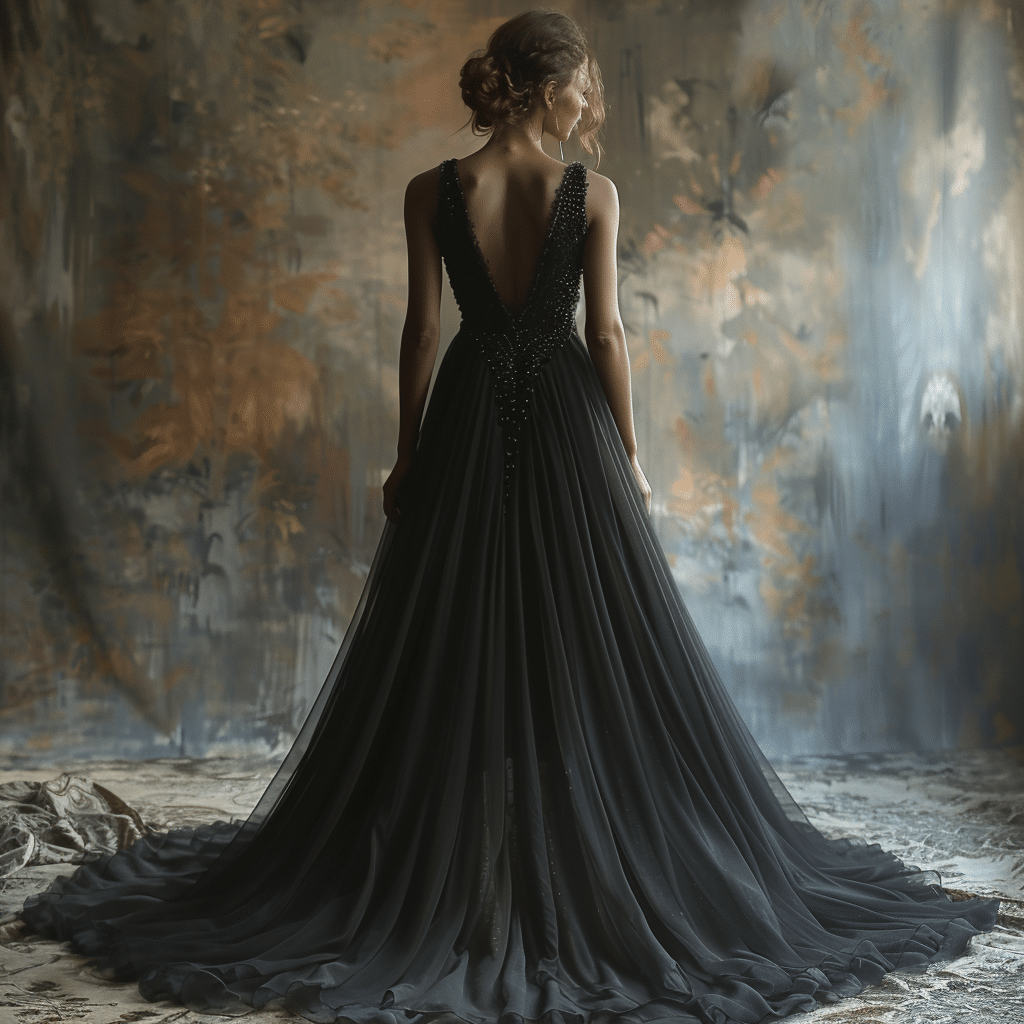 black gown