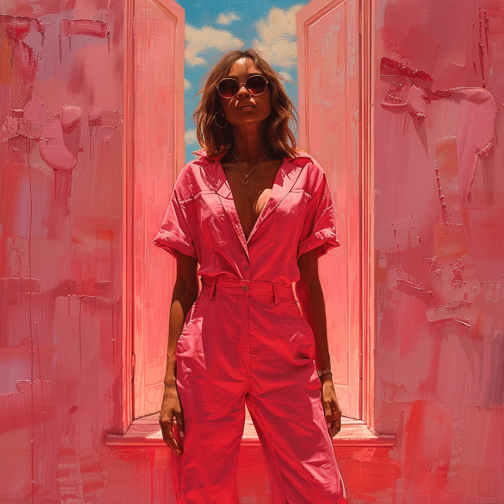 pink jumpsuit